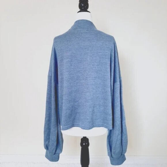 SHEIN Mock-Neck Drop Shoulder Balloon Sleeve Top SIZE XL - Picture 3 of 3